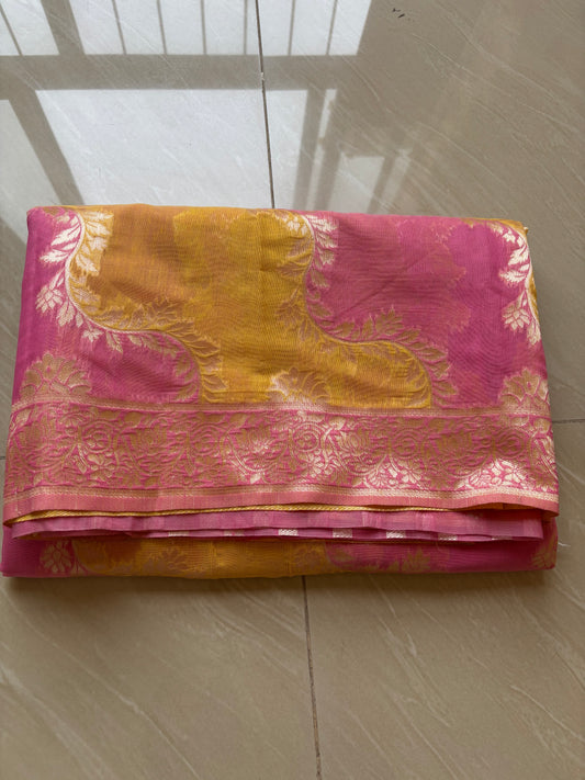banarasi cotton rnagkat saree