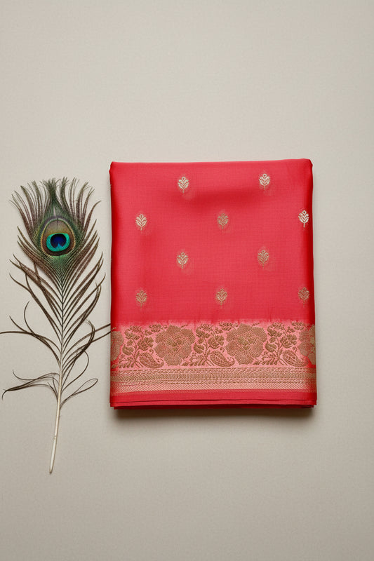 Georgette mango dupion banarasi saree