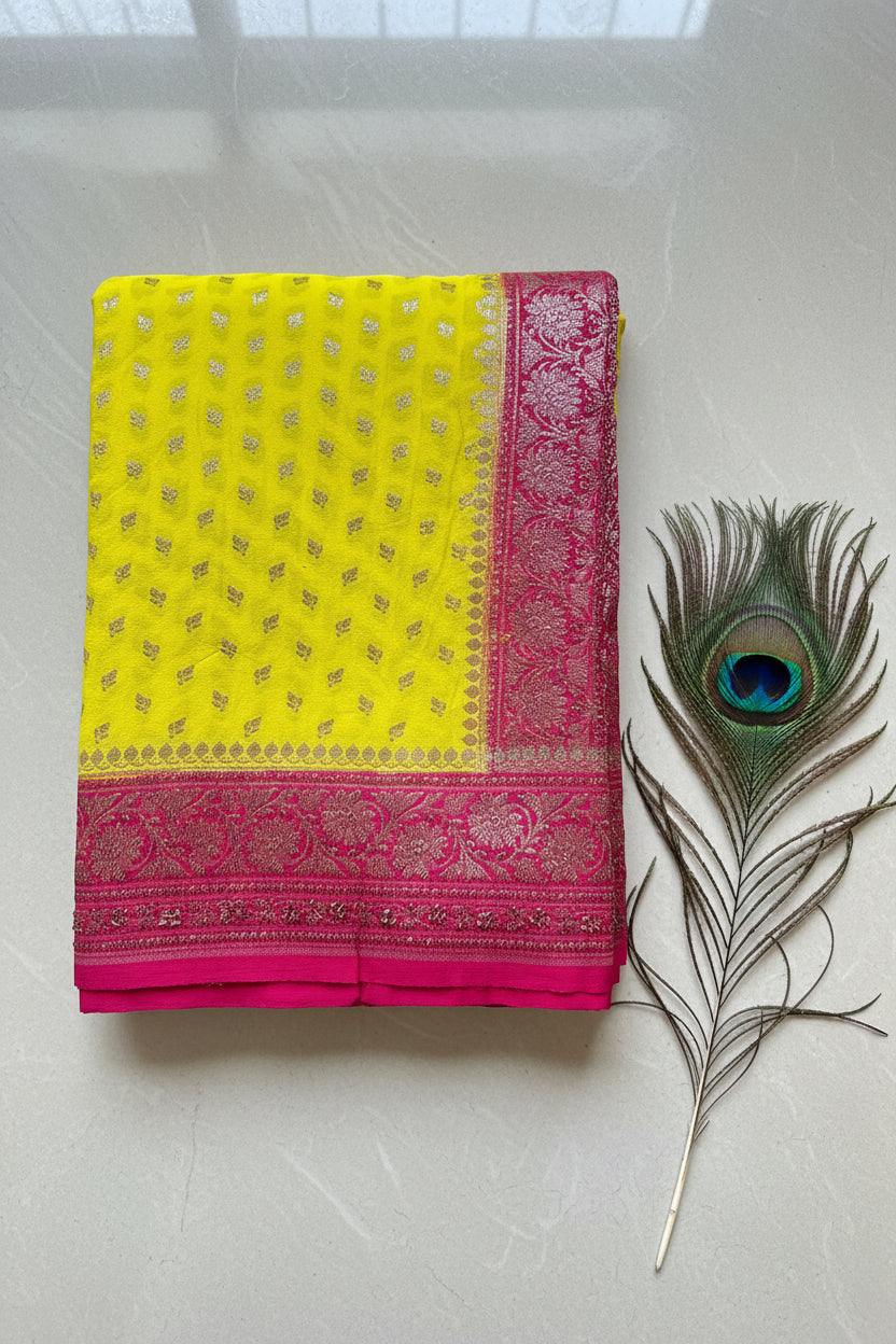 Crush goergette banarasi saree