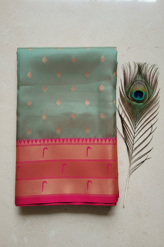 Soft silk paithani saree. with tassels.