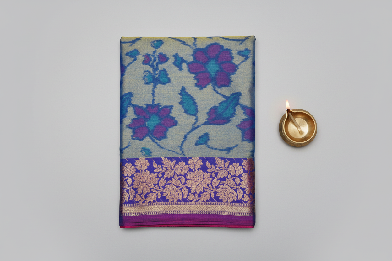 Budget friendly banarasi silk saree with patola design.