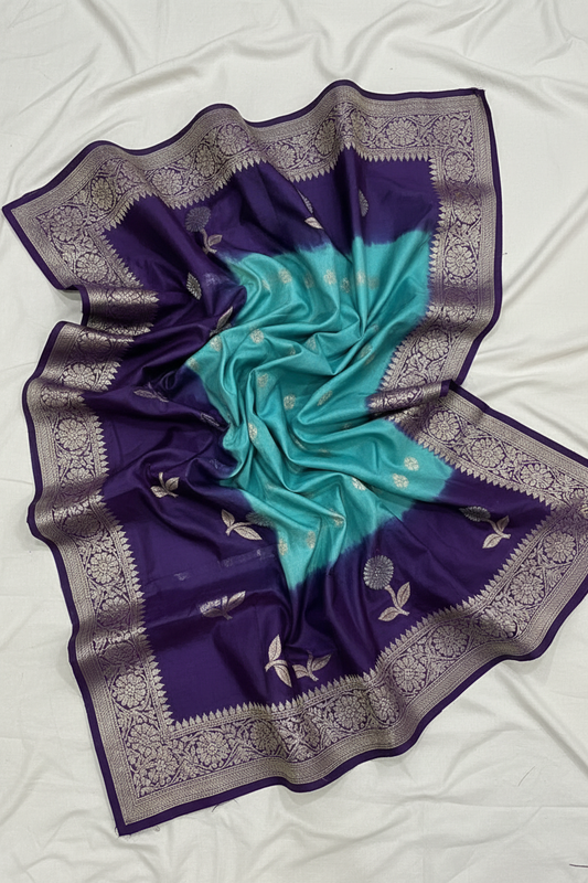 Soft silk elegan saree budget friendly saree for festivals and weddin saree is sea blue color.