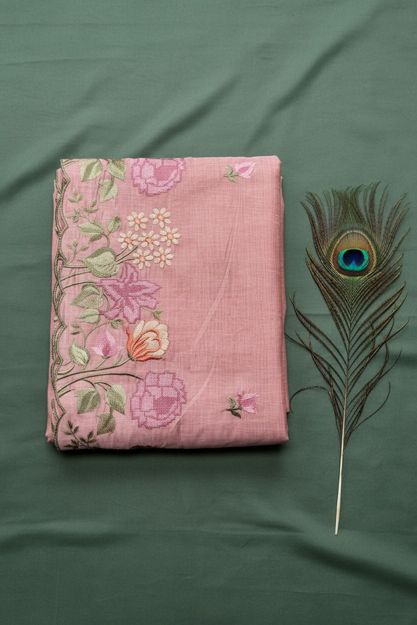 Linen Cotton Parasi Embirodery