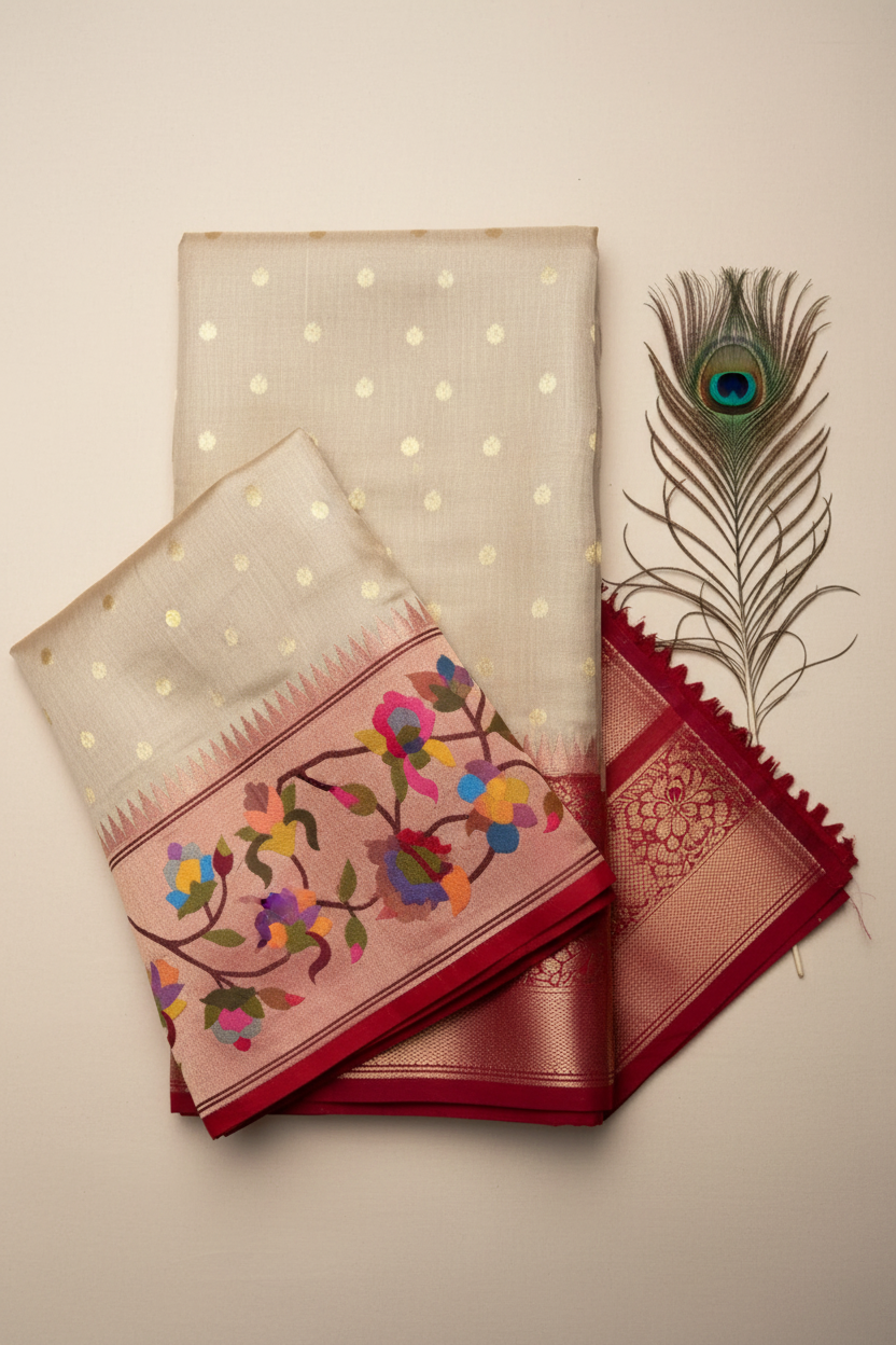 Pure tissue paithani saree.
