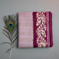Cotton saree with batik print border.  Knot work and kantha work.Tussar cotton.