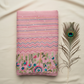 Tissue Cotton Saree with Beautiful Kantha Work and Thread Work. Jaal Pattern .Bullion knot work.