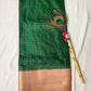 Beautiful crepe checks maroon color saree with lilac golden zari work border