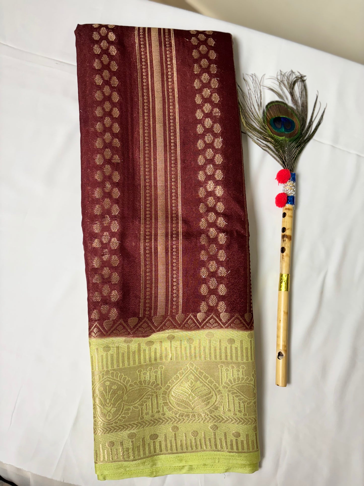 Crepe georgette butta fancy saree with golden zari work