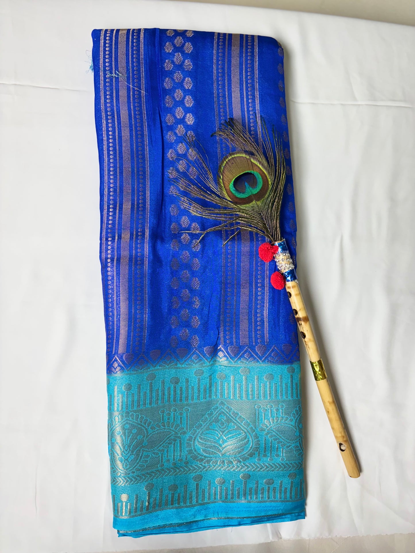 Crepe georgette butta fancy saree with golden zari work