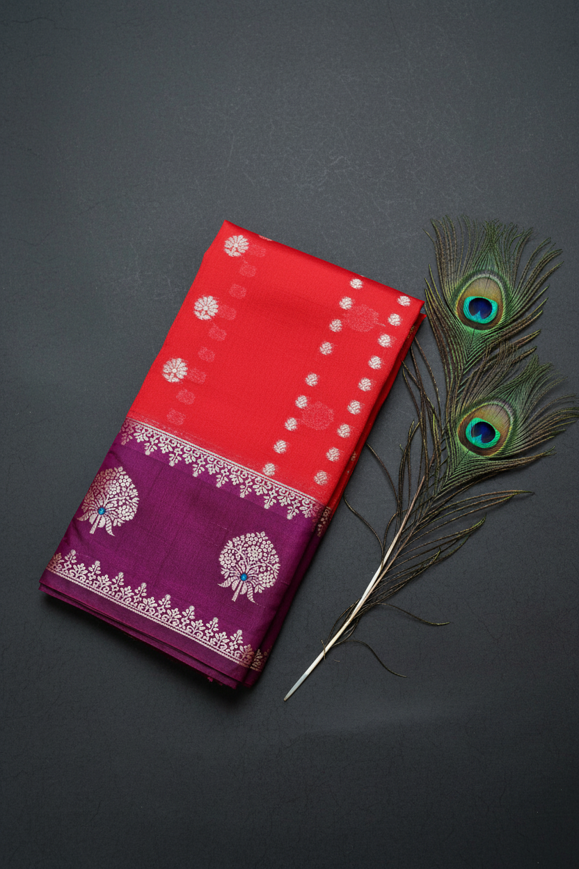 Pure Row Mango Banarasi Saree.