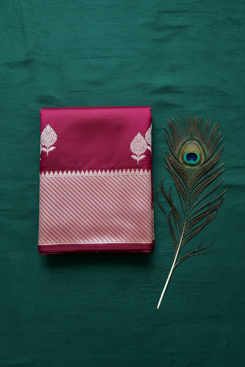 Saree alfi butta sona rupa zari work. Tafeta Silk.