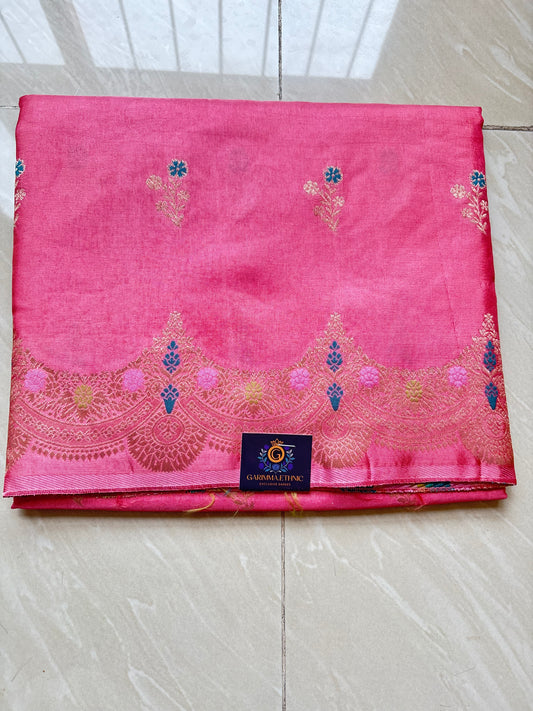row mango dupion banarasi saree