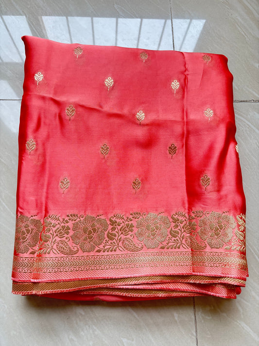 row mango dupion banarasi saree