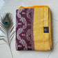 Crush georgette banarasi saree with golden Zari. Mehedi color and rani pink border.