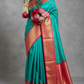 Pastel Mustard Semi Silk Kadiyal Paithani Saree with Traditional Zari Border
