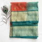 Saffron Orange Banarasi Silk Saree with Peacock Green Border and Golden Zari