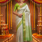 Silver Tissue Silk Saree with Self Woven Design