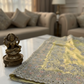 Light yellow chiffon saree with silver zari work