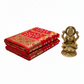 Orange color georgette  bandhani saree with golden zari work saree