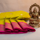 Pastel Mustard Semi Silk Kadiyal Paithani Saree with Traditional Zari Border