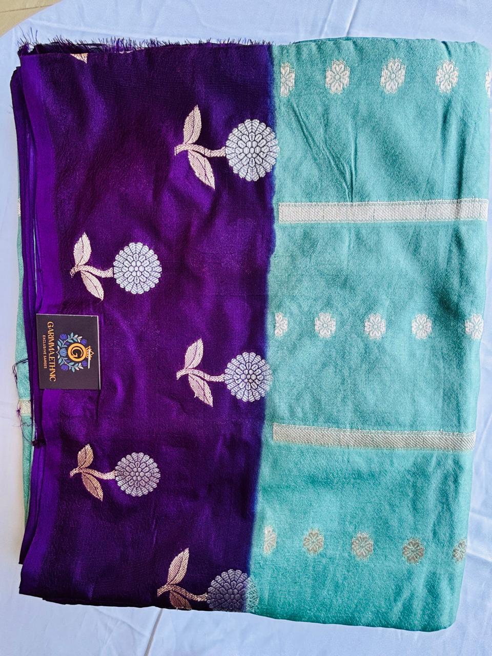 Soft silk elegan saree budget friendly saree for festivals and weddin saree is sea blue color.