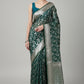 Orgnaza banarasi saree with silver zari work.