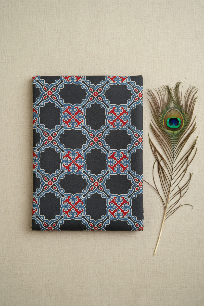 Ajrak Print Silk Sarees.
