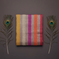Linen Cotton Sare With Solid Standing Lines Vibrant Contrast Colors