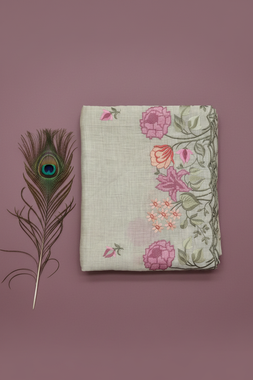 Linen Cotton Parasi Embirodery