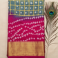Small Checks Bandhani Saree.
