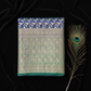 Pure khaddi georgette  jaal pattern multishaded pure benarasi saree.