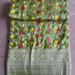Linen Silk Golden Zari Work Saree.  Jaal Pattern