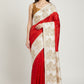 Banarasi silk saree with satin  silk border with golden zari work.