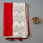 Banarasi silk saree with satin  silk border with golden zari work.
