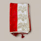 Banarasi silk saree with satin  silk border with golden zari work.