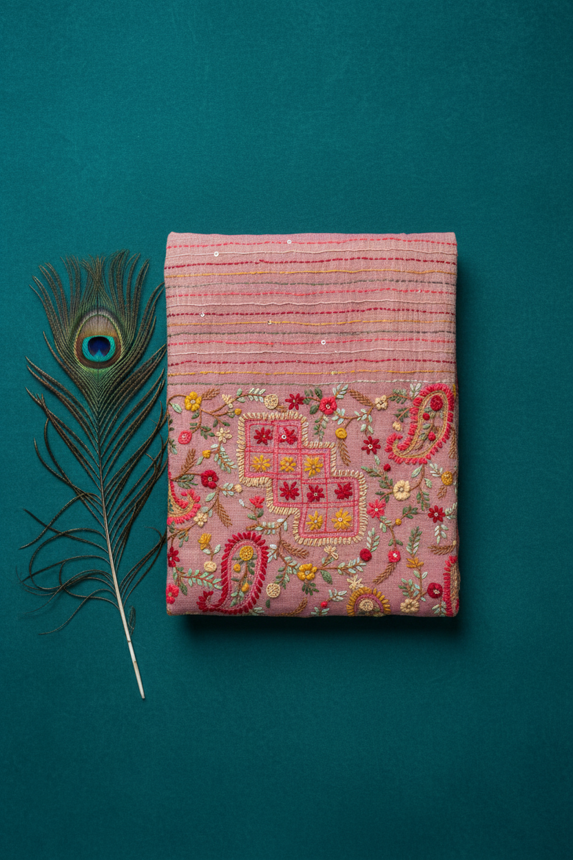 Kolkata Cotton Katha Work Saree.