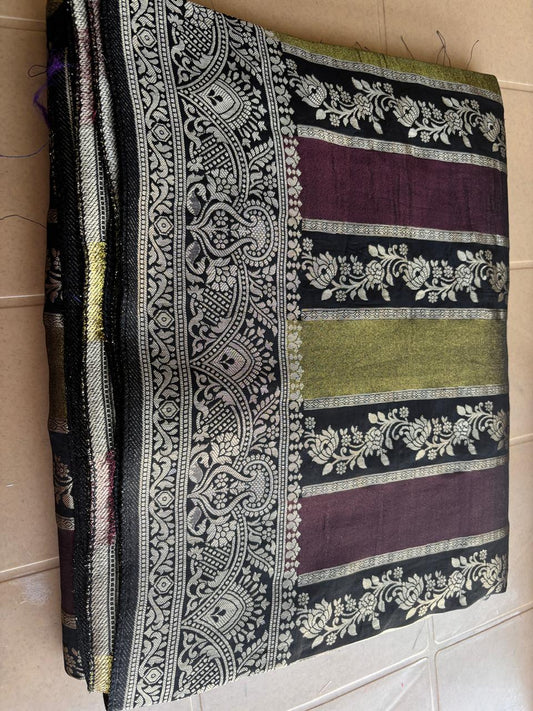 black tissue  and mushroo silk rangkat pure banarasi sare