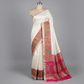 Pearl white munga silk saree with pasmina zari work banarasi saree