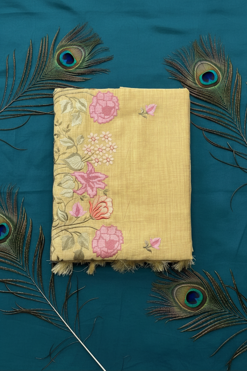 Linen Cotton Parasi Embirodery